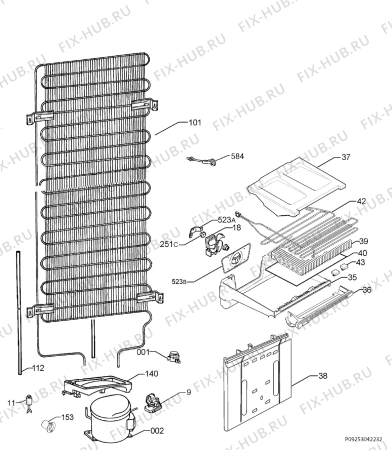 Взрыв-схема холодильника Electrolux ENB38033W1 - Схема узла Cooling system 017