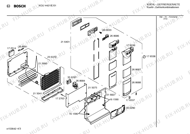 Взрыв-схема холодильника Bosch KGU4421IE - Схема узла 03