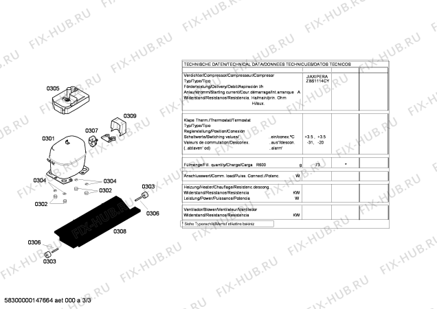 Взрыв-схема холодильника Bosch KGV33V10GB - Схема узла 03