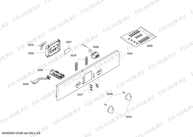 Схема №3 HBN230220S с изображением Панель управления для духового шкафа Bosch 00438431
