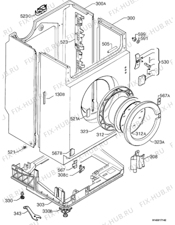 Взрыв-схема стиральной машины Aeg L14700VIT - Схема узла Housing 001