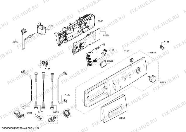 Схема №4 WAE2834P Bosch Maxx 6 EcoWash с изображением Панель управления для стиралки Bosch 00670273