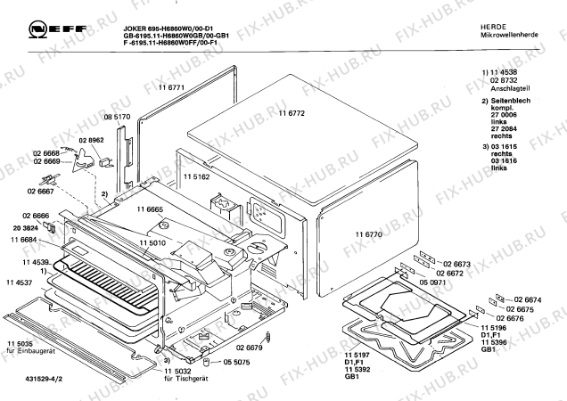 Схема №4 H6860W0GB GB-6195.11 с изображением Переключатель для микроволновой печи Bosch 00029257