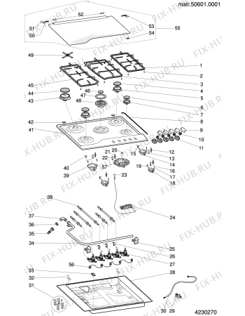 Схема №1 PH750TXX (F034311) с изображением Поверхность для плиты (духовки) Indesit C00119185