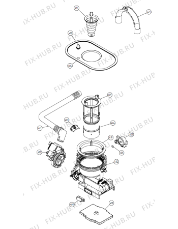 Взрыв-схема посудомоечной машины Asko D840D SF   -White Bi (401539, DW20.5) - Схема узла 04