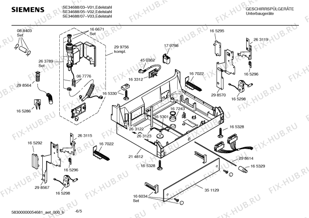 Схема №5 SE54687 EXTRAKLASSE с изображением Инструкция по эксплуатации для посудомоечной машины Siemens 00527774