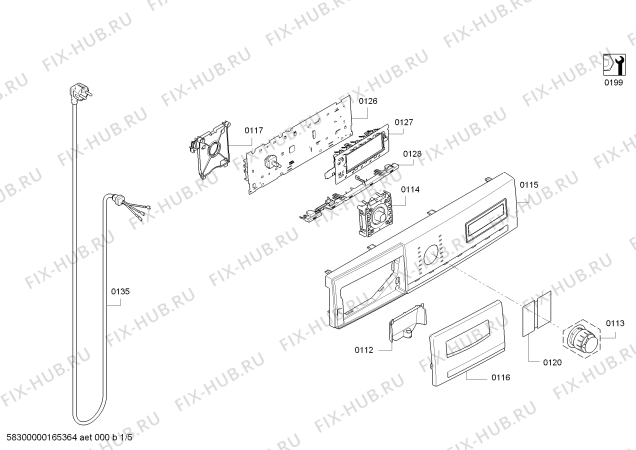 Схема №3 WM16Y740FG IQ800 с изображением Панель управления для стиралки Siemens 00708932