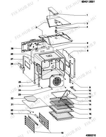 Взрыв-схема плиты (духовки) SCHOLTES FL834MT (F039337) - Схема узла