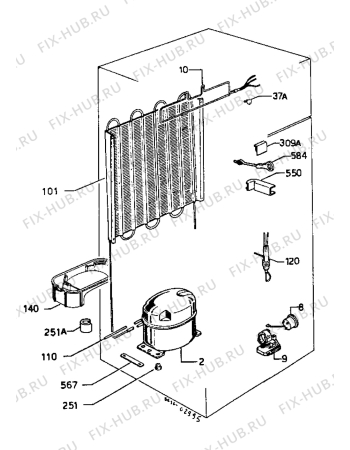 Взрыв-схема холодильника Marijnen CM1084DT - Схема узла Cooling system 017