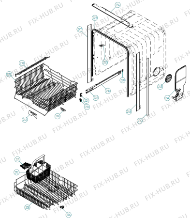 Взрыв-схема посудомоечной машины Gorenje D5110 XXL US   -White Bi (900001374, DW70.1) - Схема узла 02