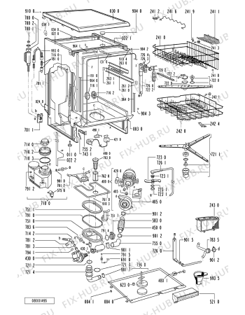 Взрыв-схема посудомоечной машины Bauknecht GSF 5341 W-WS - Схема узла
