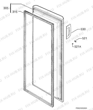 Взрыв-схема холодильника Rex Electrolux RV24E - Схема узла Door 003