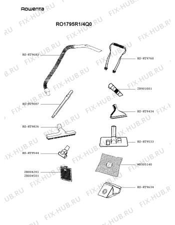 Взрыв-схема пылесоса Rowenta RO1795R1/4Q0 - Схема узла CP003968.4P2