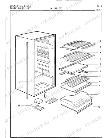 Схема №3 IK152127 с изображением Крышка для холодильной камеры Bosch 00293489