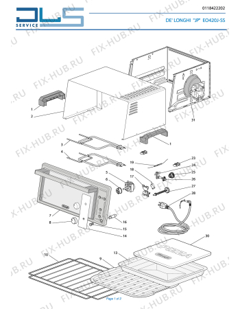 Схема №1 EO420J-SC с изображением Тэн для духового шкафа DELONGHI 5111810751