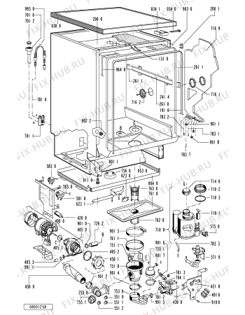 Схема №3 ADL 842/2 WH с изображением Уплотнение для посудомоечной машины Whirlpool 481946818254