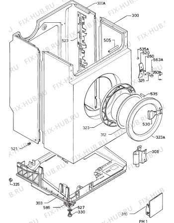 Взрыв-схема стиральной машины Zanussi FL1084 - Схема узла Cabinet + armatures