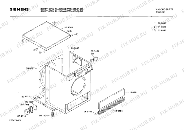 Схема №4 WT34600 SIWATHERM PLUS 3460 с изображением Панель для сушильной машины Siemens 00271705