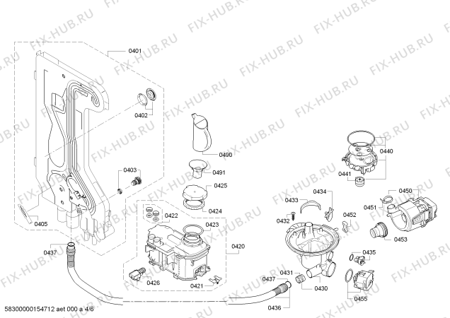 Взрыв-схема посудомоечной машины Bosch SMI50C02GB - Схема узла 04