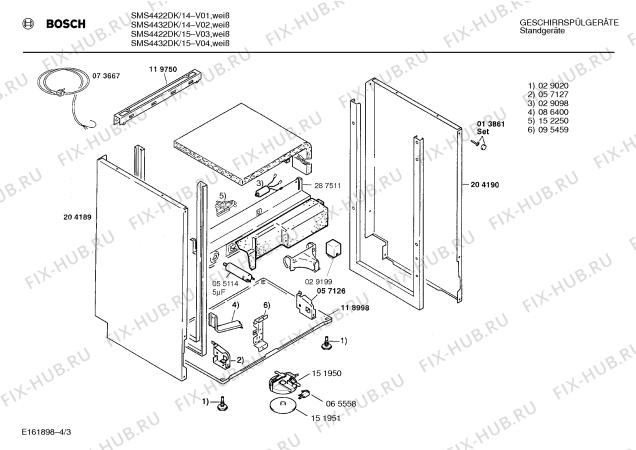 Схема №4 SMS4422DK с изображением Панель для посудомоечной машины Bosch 00288320