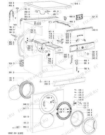 Схема №2 AWO/D 4515 с изображением Обшивка для стиралки Whirlpool 481245216643