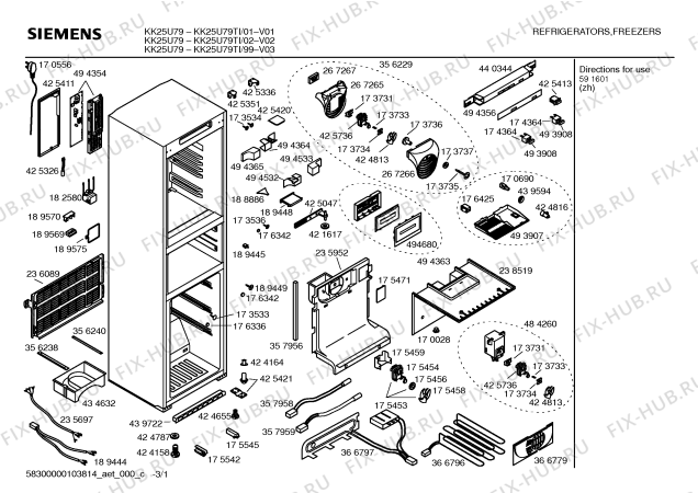 Схема №2 KK25U79TI с изображением Инструкция по эксплуатации для холодильной камеры Siemens 00591601