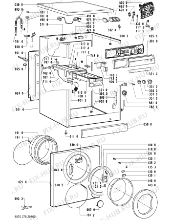 Схема №1 AWM 287 с изображением Обшивка для стиралки Whirlpool 481245211879