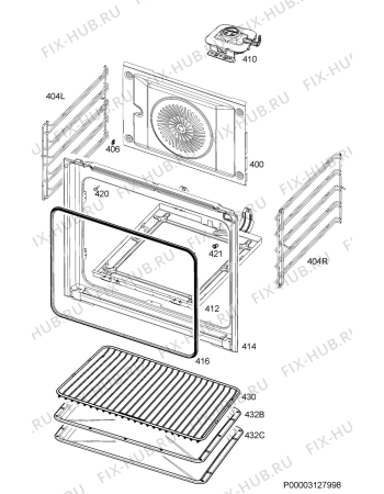 Взрыв-схема плиты (духовки) Aeg GB5021 - Схема узла Oven