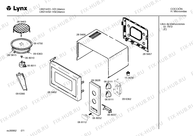Схема №2 LW214 с изображением Решетка для гриля для микроволновой печи Bosch 00289463