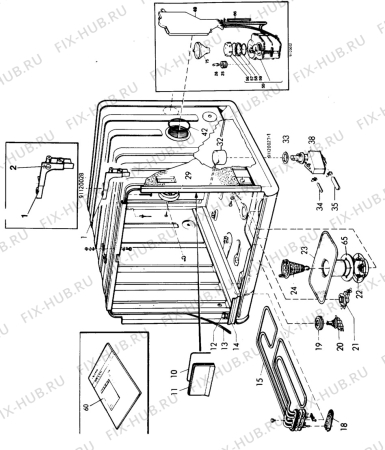 Взрыв-схема посудомоечной машины Electrolux BW301 - Схема узла W10 Water details  E