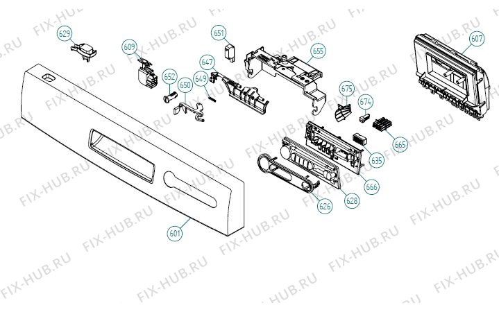 Схема №1 DM560 SE   -SS Bi (338305, DW70.5) с изображением Ручка регулировки (кнопка) для посудомоечной машины Gorenje 342999