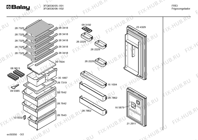 Схема №2 3FG6660 с изображением Дверь морозильной камеры для холодильника Bosch 00212911