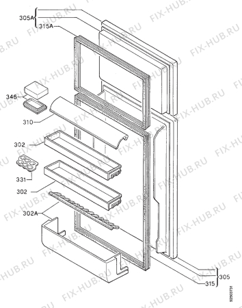 Взрыв-схема холодильника Rex RFD21S - Схема узла Door 003
