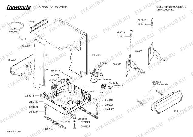 Схема №4 CP505J1 с изображением Панель для посудомоечной машины Bosch 00284359