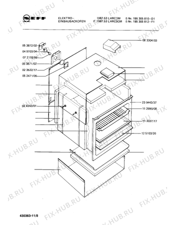 Схема №8 195305810 1067.53LHRCDM с изображением Уплотнитель для плиты (духовки) Bosch 00083338