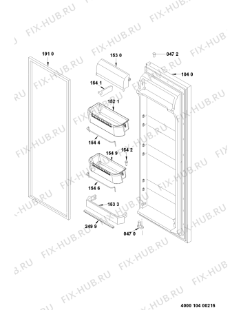 Схема №9 WSF5574 A+NX с изображением Дверь для холодильной камеры Whirlpool 481050206713