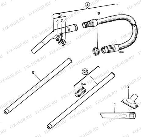 Взрыв-схема пылесоса Electrolux Z498 - Схема узла L10 Hose B