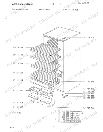 Взрыв-схема холодильника Aeg SAN5200E - Схема узла Housing 001