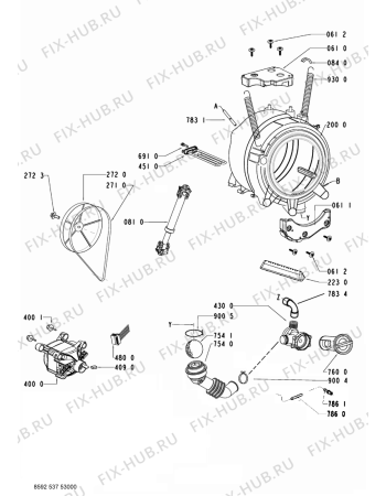 Схема №1 WFE 1485CD с изображением Модуль (плата) для стиралки Whirlpool 480111103919