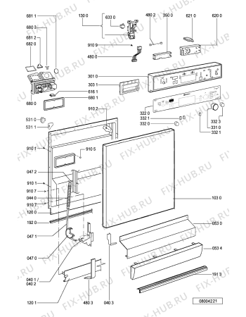 Схема №2 GSFP 2924 WS с изображением Обшивка для посудомоечной машины Whirlpool 481245372992