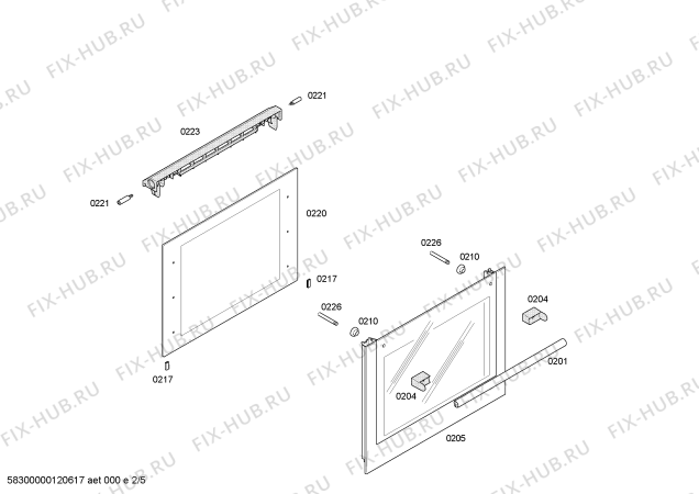 Взрыв-схема плиты (духовки) Bosch HBN414551E Horno bosch indp.multf.inox.mt.pt_car - Схема узла 02