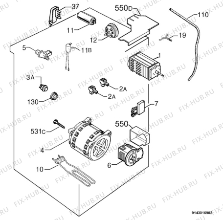 Взрыв-схема стиральной машины Privileg 953384_20157 - Схема узла Electrical equipment 268