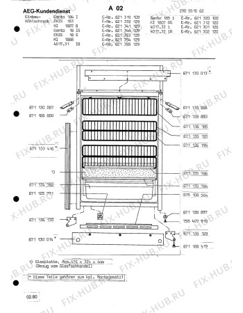 Взрыв-схема холодильника Aeg SANTO 185 I - Схема узла Section1
