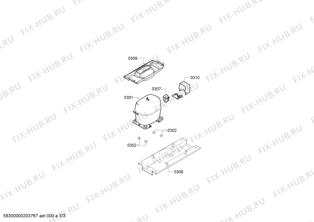 Взрыв-схема холодильника Bosch KGV39VI306 Bosch - Схема узла 03