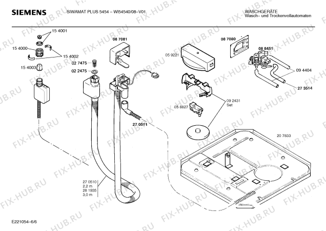Схема №6 WI54540 SIWAMAT PLUS 5454 с изображением Панель для стиральной машины Siemens 00286188