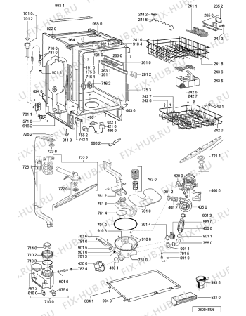 Взрыв-схема посудомоечной машины Whirlpool ADG 8474 IX - Схема узла