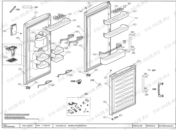 Схема №3 CN136120 (7262247613) с изображением Дверца для холодильной камеры Beko 4390110100