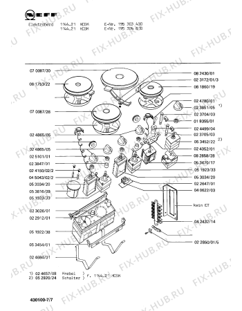 Схема №6 195304423 1394.11HS с изображением Крепеж для плиты (духовки) Bosch 00024235