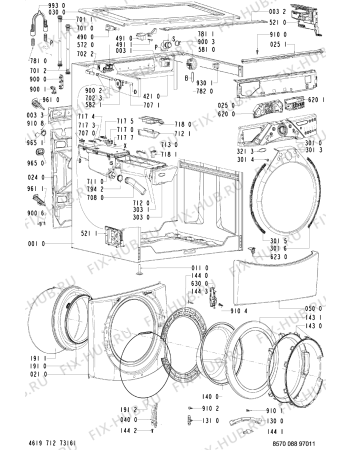 Схема №2 088 WT/BL с изображением Обшивка для стиралки Whirlpool 481245217632