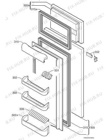 Взрыв-схема холодильника Zanussi ZI2304/2T - Схема узла Door 003